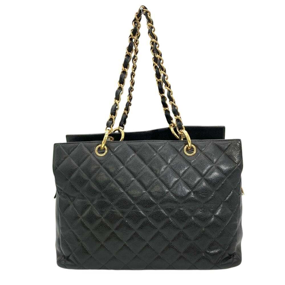 Chanel Matelassé Caviar Skin Chain Shoulder Bag, Black with Gold Hardware, Co... - Picture 2 of 10